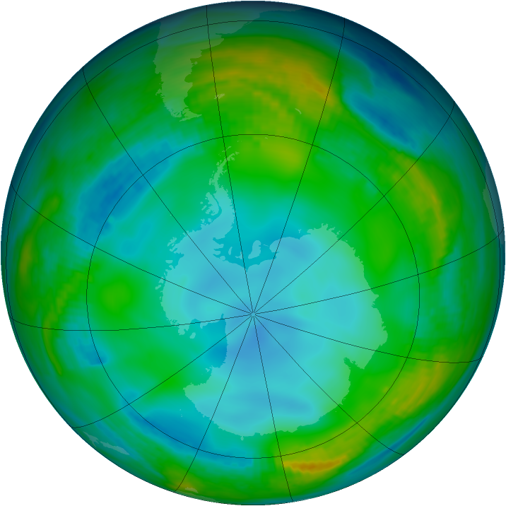 Antarctic ozone map for 08 June 1983